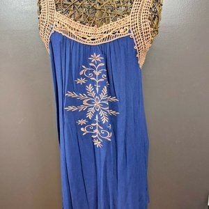 Kori America Dress Boho Dress Lace Mix Print Bohem